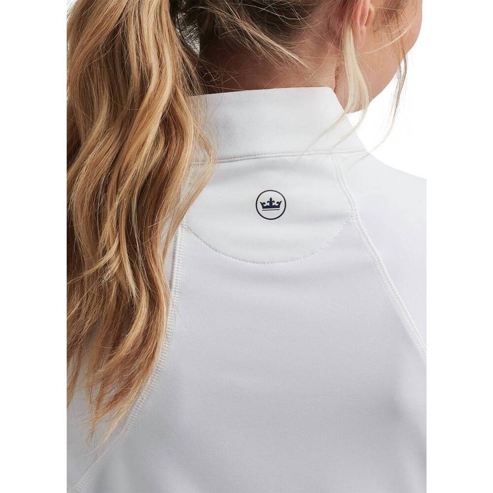 NEW PETER MILLAR raglan sleeve perth layer quarter-zip top in white - Picture 4 of 5